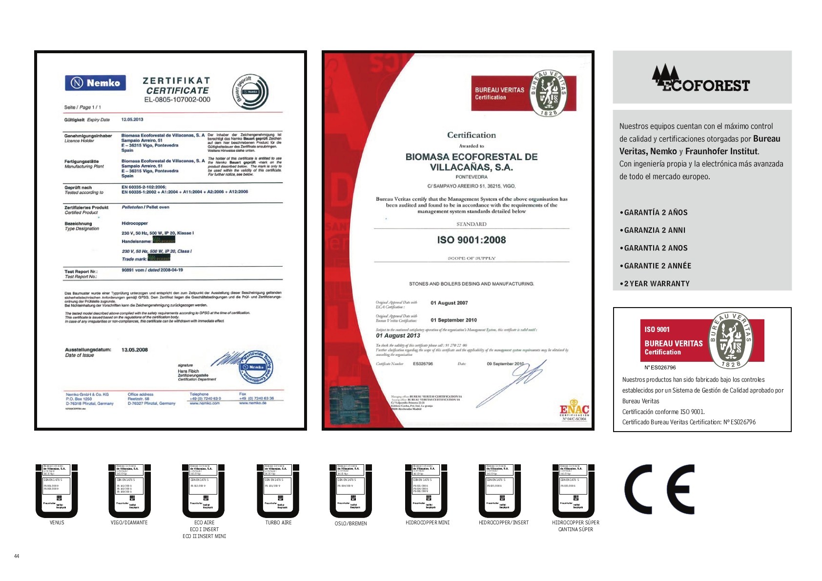 Certificações Ecoforest- Ecoforest normas e certificacoes